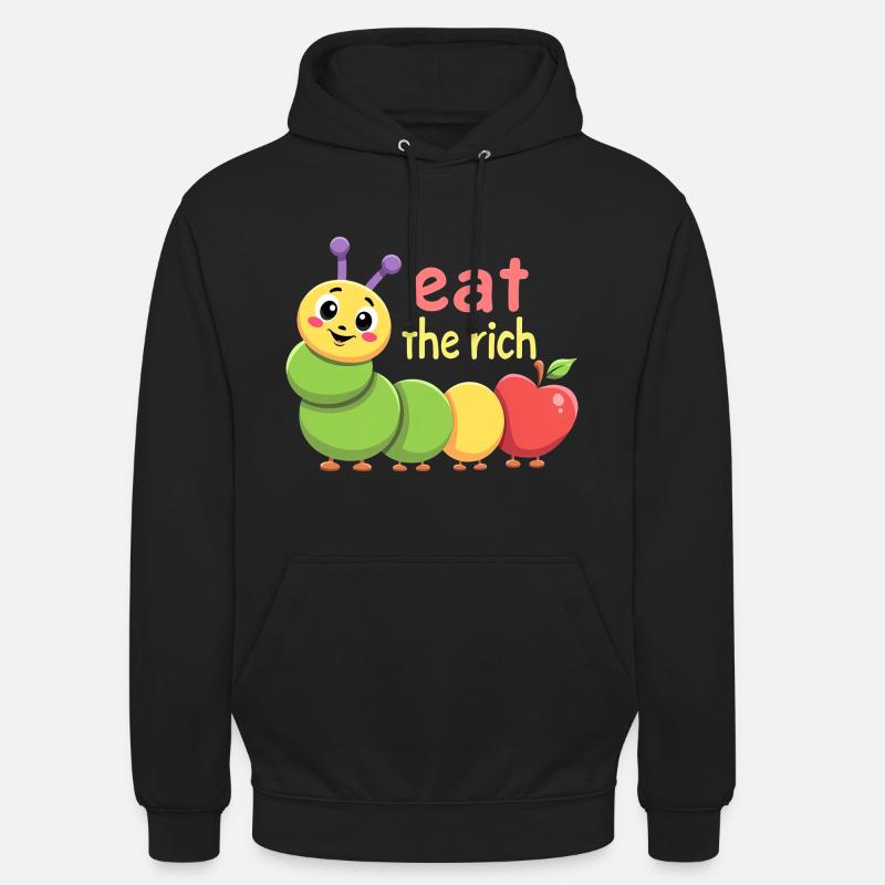 Ver affamé - Chenille Kawaii - Sweat-shirt à capuche unisexe - noir
