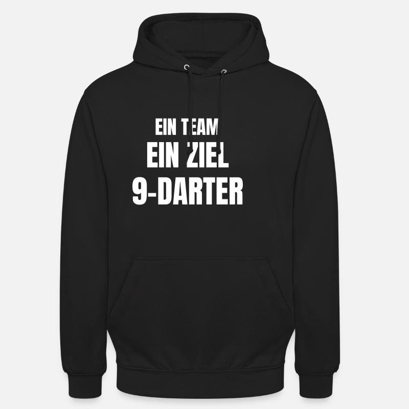 Ein Team, ein Ziel, 9-Darter. - Unisex Hoodie - Schwarz