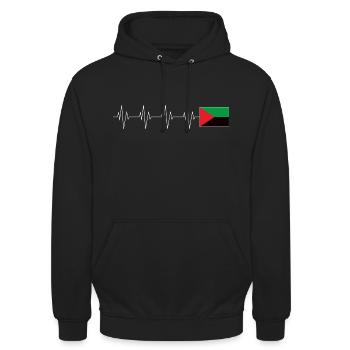 Drapeau Martinique Coeur - Sweat-shirt à capuche unisexe - noir - Devant - Alina (178cm) & Michal (187cm)