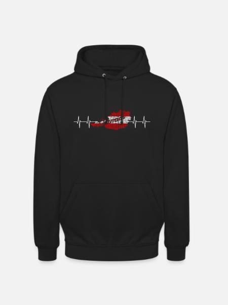 ÖsterreichHerzschlag - Unisex Hoodie - Schwarz