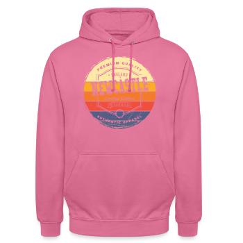 Newcastle England UK City Vintage Retro Skyline - Unisex Hoodie - pink - Front - Alina (178cm) & Michal (187cm)