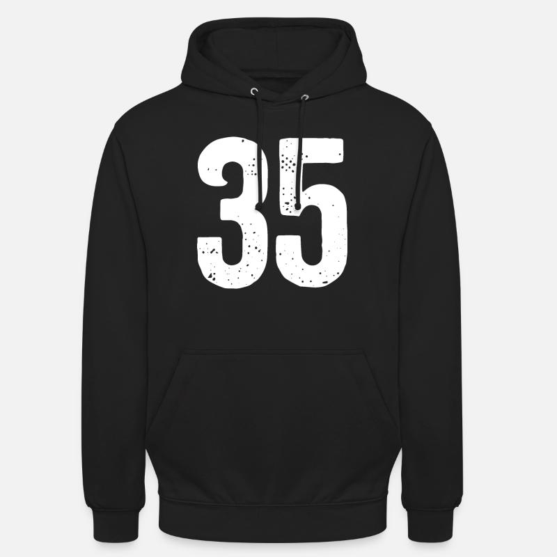 35 numéros blancs - Sweat-shirt à capuche unisexe - noir