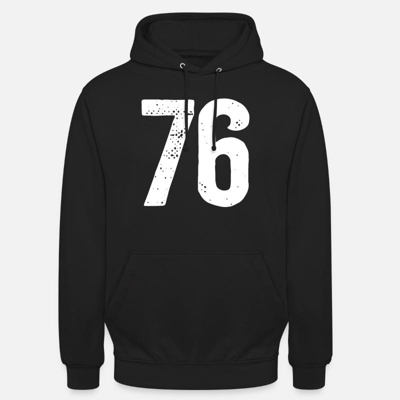 76 Numéros Blanc - Sweat-shirt à capuche unisexe - noir
