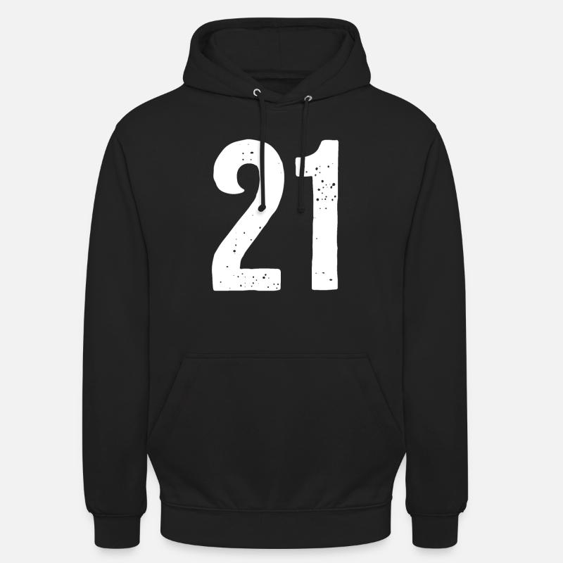 21 Numéros Blanc - Sweat-shirt à capuche unisexe - noir
