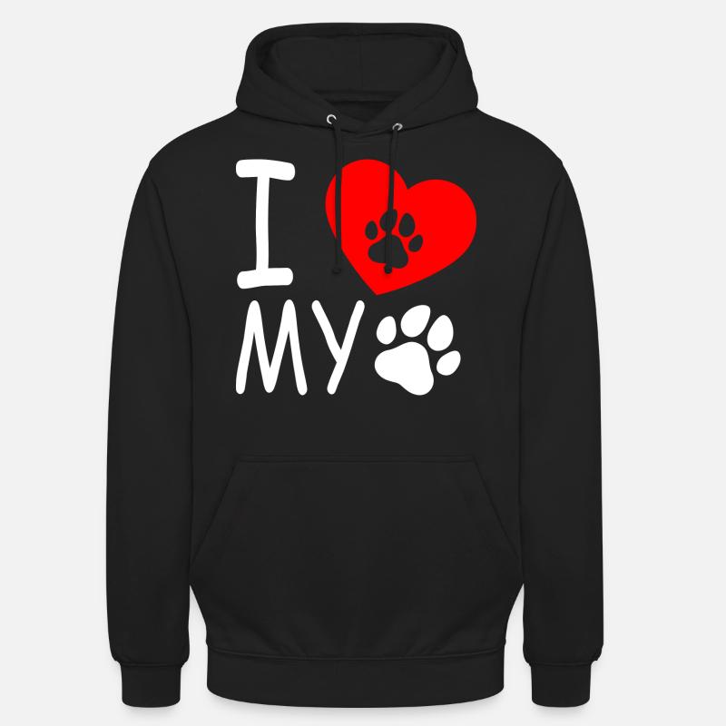 J’aime mon chien - Sweat-shirt à capuche unisexe - noir