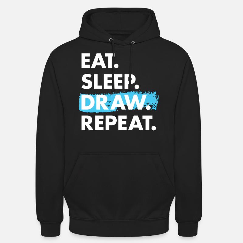 Tiroir Manger Sommeil Dessin - Sweat-shirt à capuche unisexe - noir