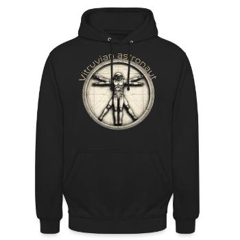 Astronaute de Vitruve - Sweat-shirt à capuche unisexe - noir - Devant - Alina (178cm) & Michal (187cm)