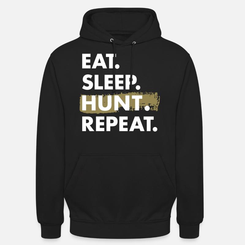 Chasseur Manger Sommeil Chasse - Sweat-shirt à capuche unisexe - noir