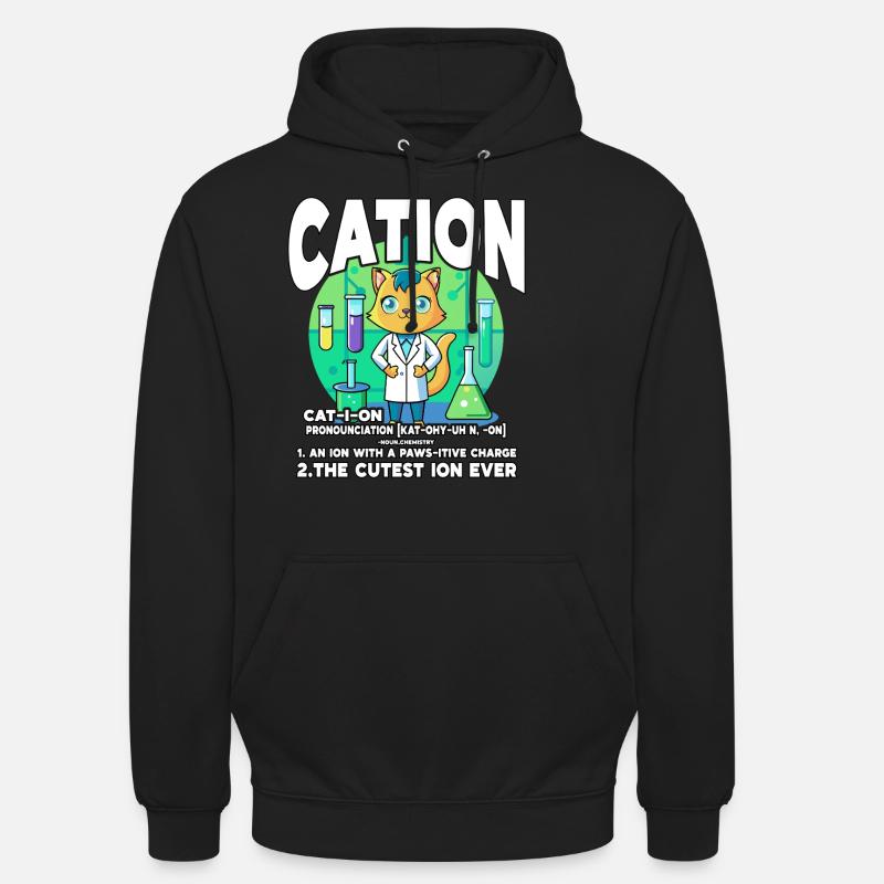 Cation - Sweat-shirt à capuche unisexe - noir