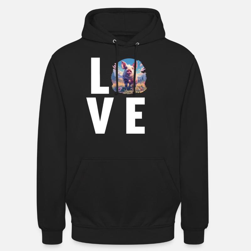 Cochon Cochon - Sweat-shirt à capuche unisexe - noir