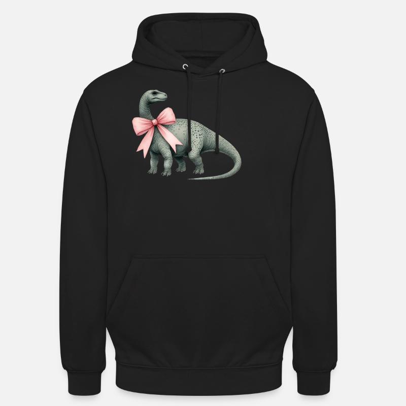 Coquette Bogen Brontosaurus Dinosaurier Mädchen - Unisex Hoodie - Schwarz