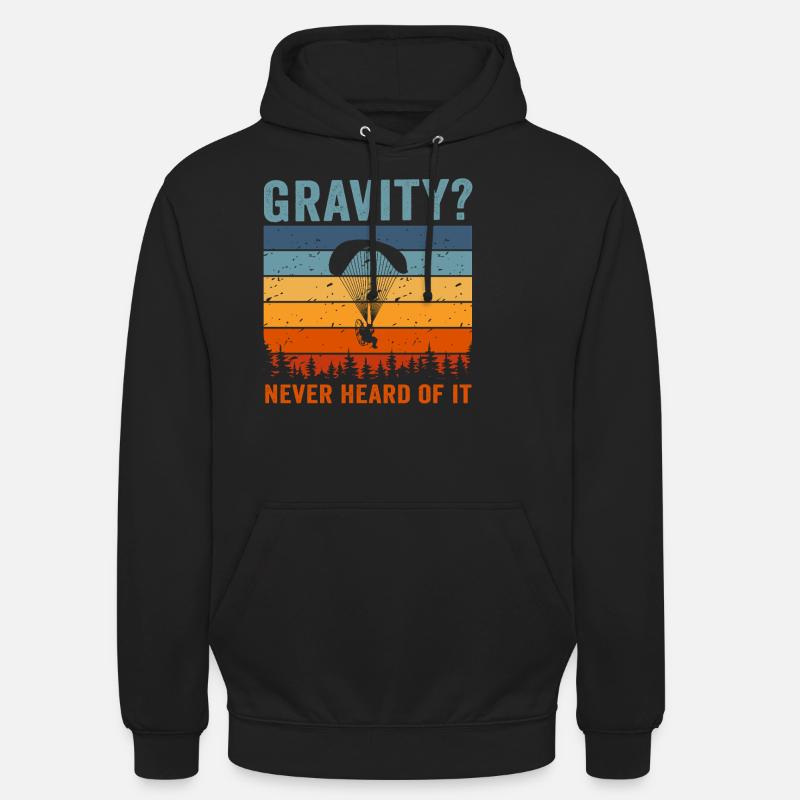 Hilarious Paramotor Gravity Meme - Unisex Hoodie - black