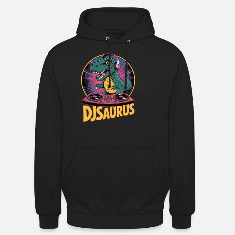 DJsaurus - Sweat-shirt à capuche unisexe - noir