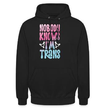 Fierté LGBT transgenre - Sweat-shirt à capuche unisexe - noir - Devant - Alina (178cm) & Michal (187cm)