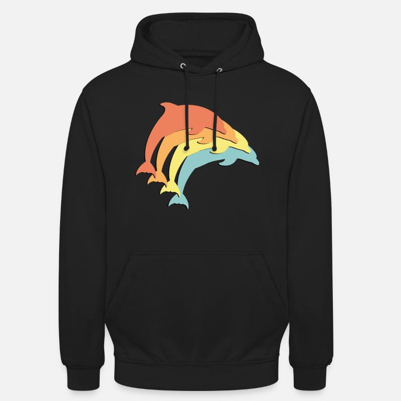 Delfine Delfin Dolphin - Unisex Hoodie - Schwarz