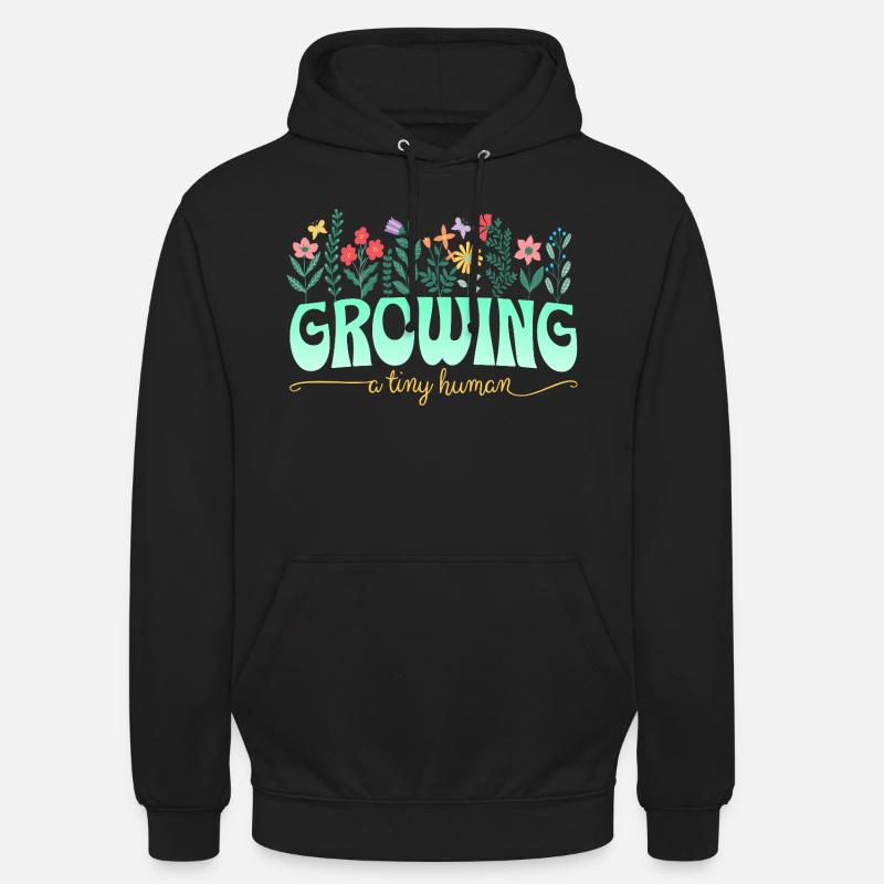 Maternité Fleurs Annonce De Grossesse - Sweat-shirt à capuche unisexe - noir