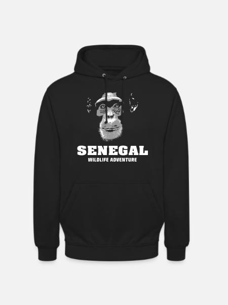 Senegal - Schimpanse - Unisex Hoodie - Schwarz