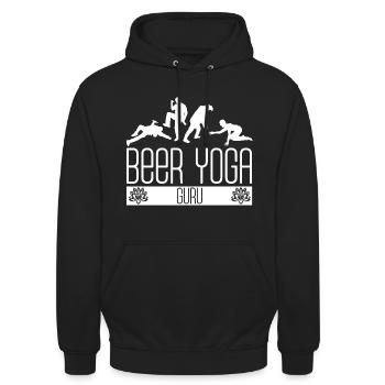 Funny Beer Yoga Guru Drinking Lover - Unisex Hoodie - black - Front - Alina (178cm) & Michal (187cm)