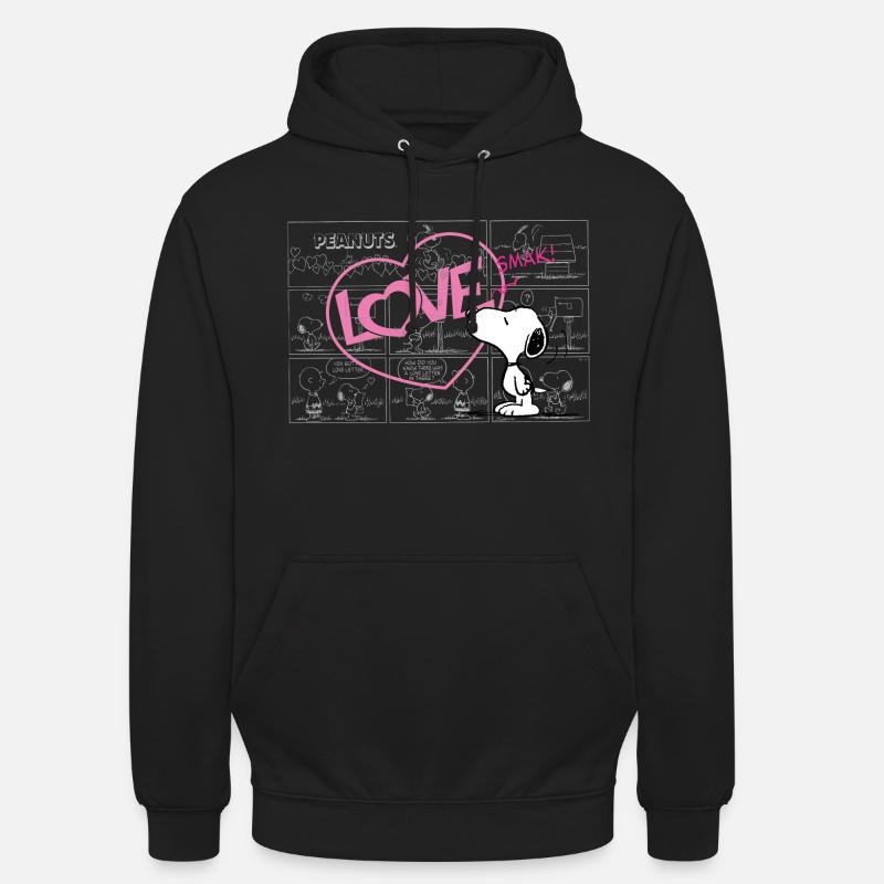Peanøtter Snoopy Love Heart Valentinsdagsgave - Unisex-hettegenser - svart