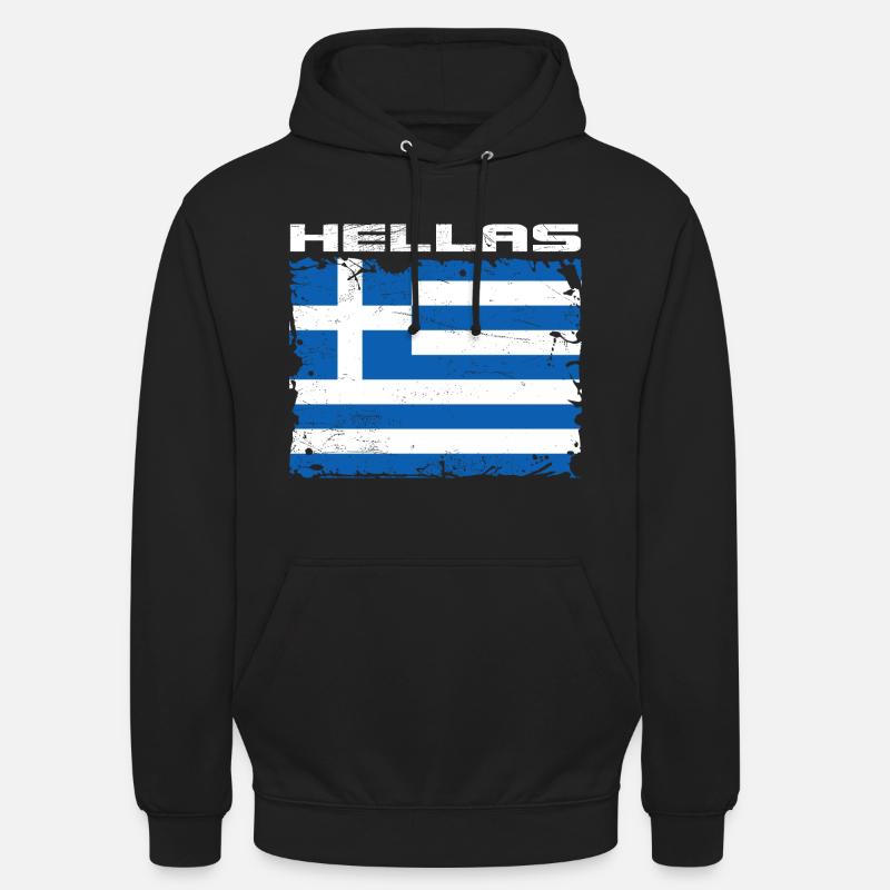 Grèce Drapeau Hellas - Sweat-shirt à capuche unisexe - noir