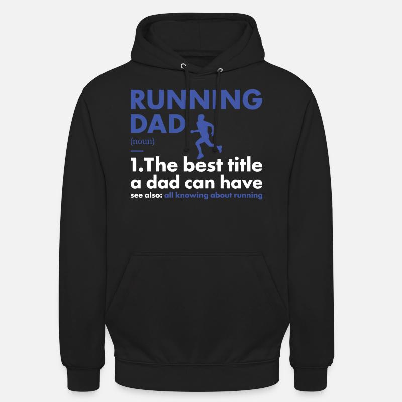 Sports Papa Course À Pied - Sweat-shirt à capuche unisexe - noir