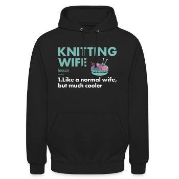 Knitter Wife Definition Knitting - Unisex Hoodie - Schwarz - Vorne - Alina (178cm) & Michal (187cm)
