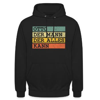 Der Mann Der Alles kann Otto - Unisex Hoodie - Schwarz - Vorne - Alina (178cm) & Michal (187cm)