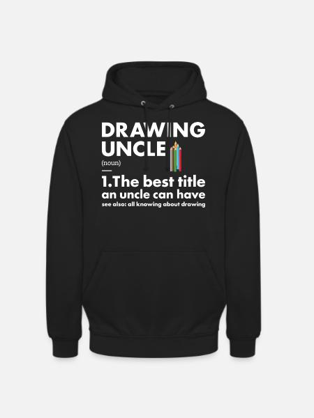 Drawer Uncle Definition Drawing - Unisex Hoodie - black