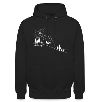 VTT VTT Vélo de montagne - Sweat-shirt à capuche unisexe - noir - Devant - Alina (178cm) & Michal (187cm)