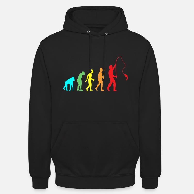 Évolution des pêcheurs - Sweat-shirt à capuche unisexe - noir