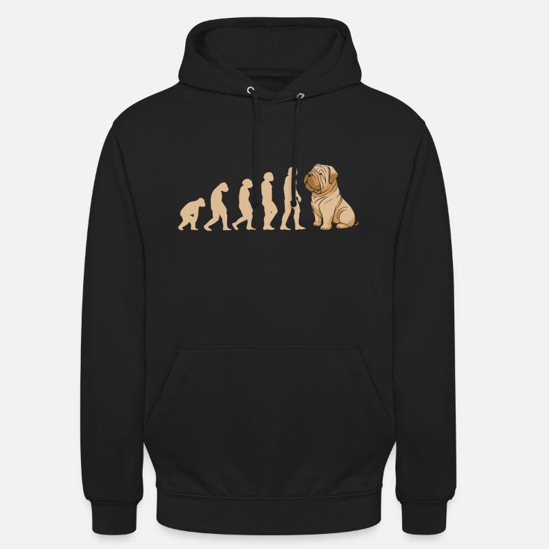 Évolution Shar Pei - Sweat-shirt à capuche unisexe - noir