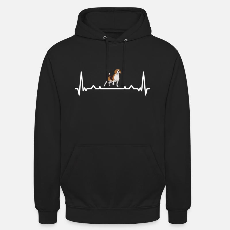 Beagle battement de cœur - Sweat-shirt à capuche unisexe - noir