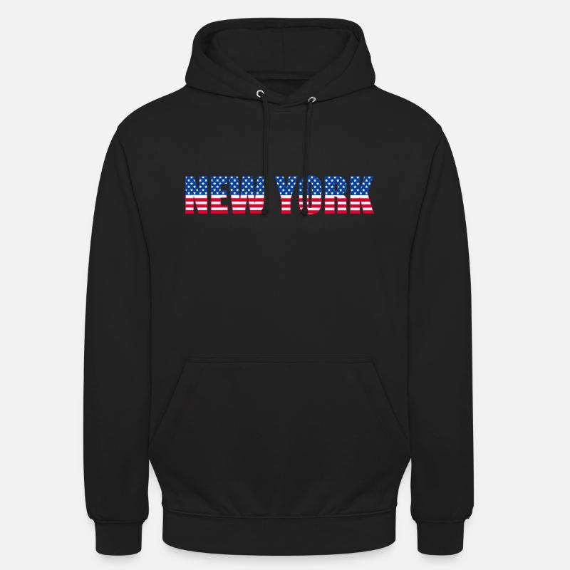 DRAPEAU DE NEW YORK - Sweat-shirt à capuche unisexe - noir