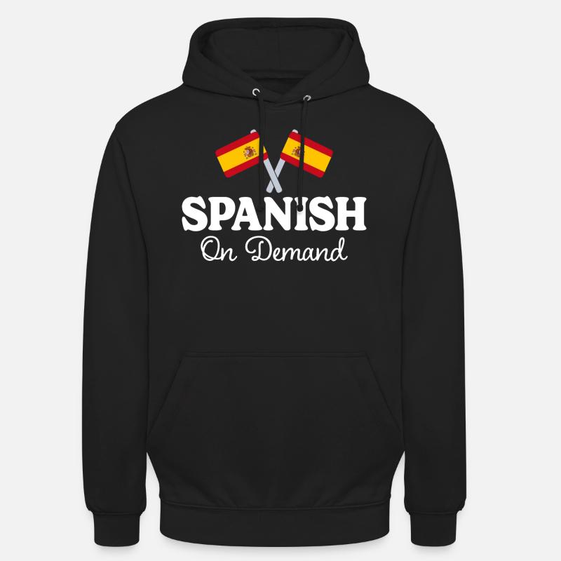 Espagnol Sur Demande Interprète Espagnol - Sweat-shirt à capuche unisexe - noir