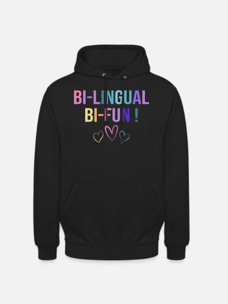 Éducation Bilingue Humour Enseignant - Sweat-shirt à capuche unisexe - noir