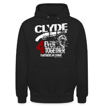 Bonnie & Clyde Partnerlook - Unisex Hoodie - Schwarz - Vorne - Alina (178cm) & Michal (187cm)