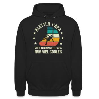 Kletter Papa Klettern Vater - Unisex Hoodie - Schwarz - Vorne - Alina (178cm) & Michal (187cm)