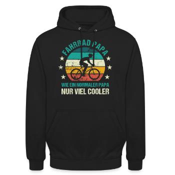 Fahrrad Papa Radfahren Vater Vatertag - Unisex Hoodie - Schwarz - Vorne - Alina (178cm) & Michal (187cm)