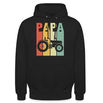 Tracker papa tracteur père agriculteur - Sweat-shirt à capuche unisexe - noir - Devant - Alina (178cm) & Michal (187cm)