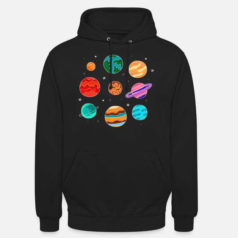 Système solaire avec les planètes Univers du système solaire - Sweat-shirt à capuche unisexe - noir