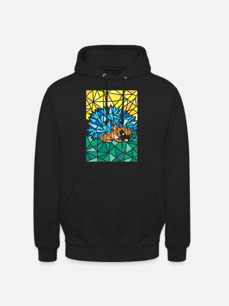 Art abstrait de polygone hérisson - Sweat-shirt à capuche unisexe - noir