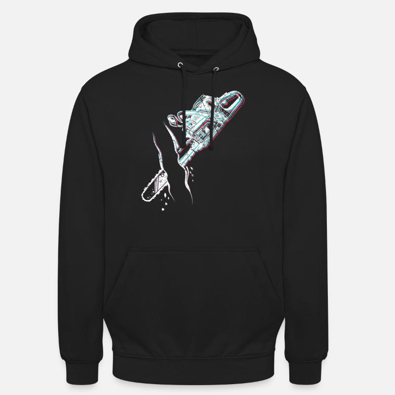 Tronçonneuse tronçonneuse pour bûcherons - Sweat-shirt à capuche unisexe - noir