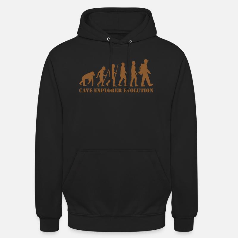 cave explorer evolution höhle höhlenforscher affe - Unisex Hoodie - Schwarz