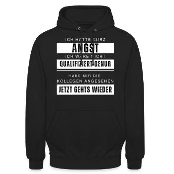 Unqualifizierte Kollegen Lustiger Spruch Arbeit - Unisex Hoodie - Schwarz - Vorne - Alina (178cm) & Michal (187cm)