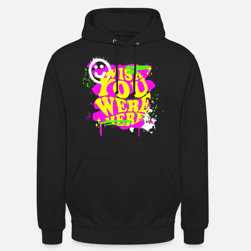 Wish You Were Here Distorted!!! - Unisex Hoodie - black