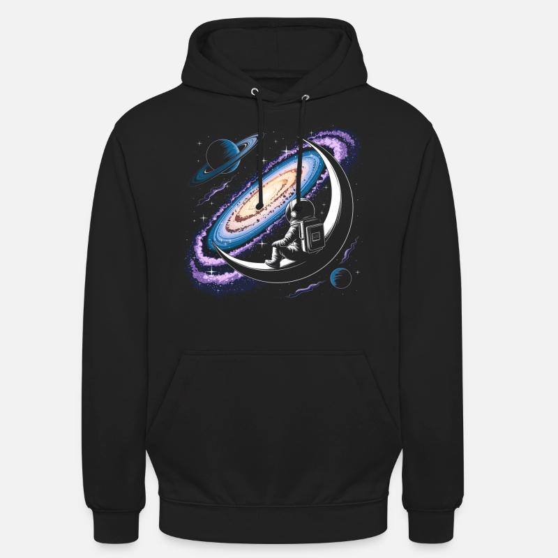 Lune Astronaute Science Espace - Sweat-shirt à capuche unisexe - noir