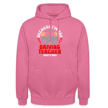 Driving instructor Driving school instructor - Unisex Hoodie - pink - Front - Alina (178cm) & Michal (187cm)