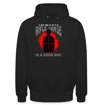 Langstreckenschießen Long Range - Unisex Hoodie - Schwarz - Vorne - Alina (178cm) & Michal (187cm)