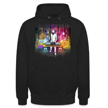 Disc jockey - Unisex Hoodie - black - Front - Alina (178cm) & Michal (187cm)