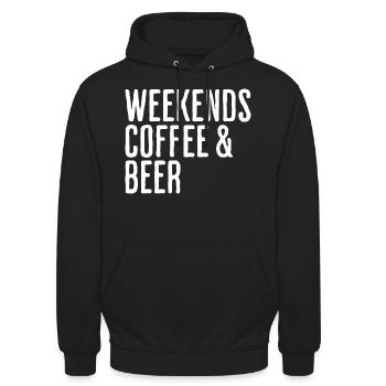 Kaffee- und Bierwochenenden Comedy-Wochenende - Unisex Hoodie - Schwarz - Vorne - Alina (178cm) & Michal (187cm)